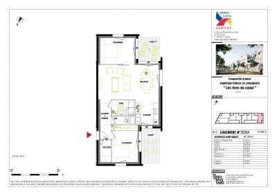 Plan T3 • Résidence Rives du Canal