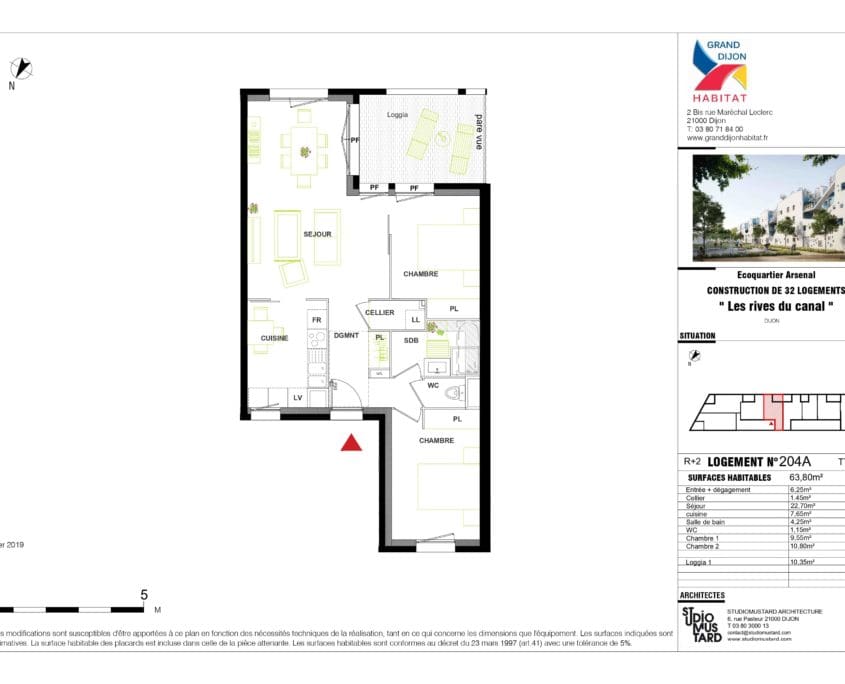plan T3 • Résidence Rives du Canal