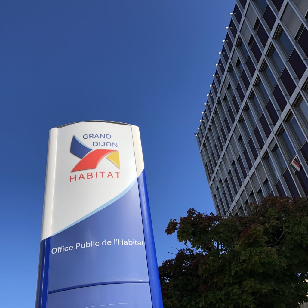Panneau d'entrée de Grand Dijon Habitat