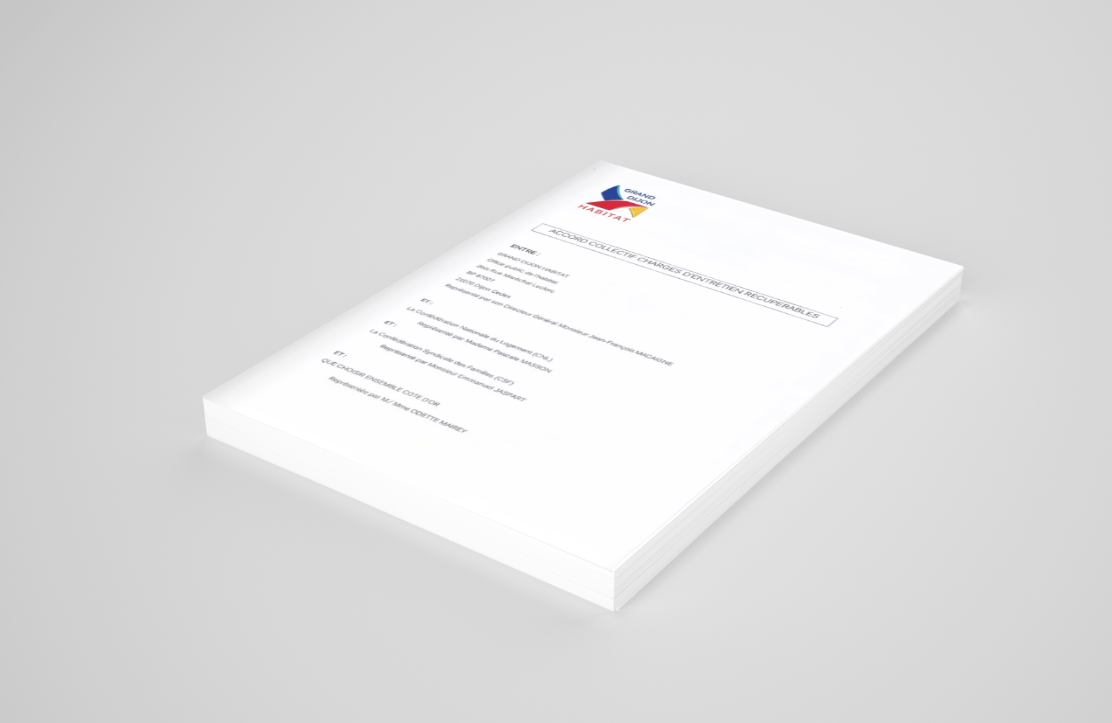 INFORMATION SUR LA CONCLUSION D’UN NOUVEL ACCORD COLLECTIF CHARGES RÉCUPÉRABLES — mock-up